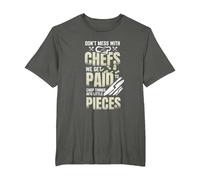 Don't Mess with The Chef for a Sous Chef T-Shirt, Men's Big and Tall, Asphalt Grey, 5X Tall