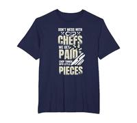 Don't Mess with The Chef for a Sous Chef T-Shirt, Men's Big and Tall, Navy Blue, 4X Tall