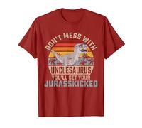 Don't Mess with Unclesaurus You'll Get Jurasskicked Uncle T-Shirt, Men, Cranberry Red, X-Large