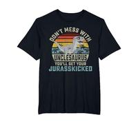Don't Mess with Unclesaurus You'll Get Jurasskicked Uncle T-Shirt, Men's Big and Tall, Black, 2X Tall