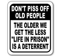 Dont Off Old People Outdoor Aluminum Metal Signs - Home Decor - Metal Wall Decor - Bathroom Wall Decor - Kitchen Wall Decor - Funny Room Decoration - Living Room or Outdoor Decor - 8.5" X 10"