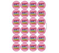 Don't Panic Circular Matt Paper Stickers A4 Sheet of 24 (Each Sticker is 45mm Diameter)