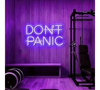 Don't Panic Custom LED Neon Sign, USB Powered Neon Light with Dimmable Switch, Inspirational Quote Wall Art for Bedroom Home Gym Office Decor, Back to School Motivational Gift,15x7Inch