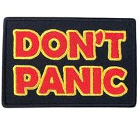 Dont Panic Embroidered Patch Hitchhikers Guide Funny Sci-Fi Quote Iron/Sew-on Badge Emblem Perfect for Jackets, Backpacks, Gift Patches