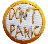 Don't Panic Embroidered Patch Iron Sew On Clothes T Shirt Jacket Apron Jeans Bag