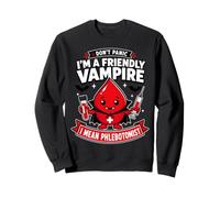Don't Panic Friendly Vampire Phlebotomist Halloween Sweatshirt