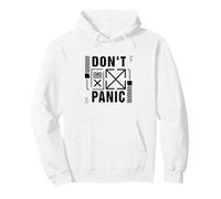 Don't Panic, Futuristic tech. Vintage Distressed Funny quote Pullover Hoodie
