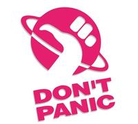 Don't Panic - Hitchhiking Through The Galaxy Hitchhiker's Guide L 0136 (pink) // Sticker OEM JDM Style Vinyl Transfer