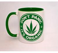 Don't Panic It's Organic Ceramic Mug Great Funny Rude Weed Spliff Stoner Green Gift