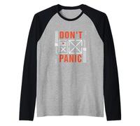 Don't Panic Vintage Distressed Funny Quote. Futuristic tech Raglan Baseball Tee