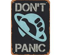 Dont Panic Weatherproof Aluminum Vintage Toilet Cave Bar Home Bathroom Wall Decoration Sign Sign 8x12 inch