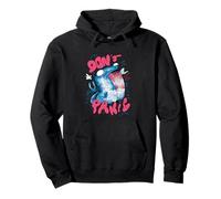 Don't Panic! Weird Whale Comic Style Illustration Pullover Hoodie