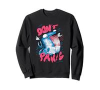Don't Panic! Weird Whale Comic Style Illustration Sweatshirt