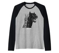 Don't Pet Streetwear Peace Sign Dog Aggressive Pitbull Raglan Baseball Tee