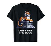 Don't Pet The Boss | Pixel Tiger Retro Warning T-Shirt