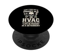 Don't Piss Off A Grumpy Old HVAC Tech AC Repairman PopSockets Adhesive PopGrip