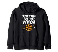 Don't Piss Off the Witch funny Sarcastic Halloween Witch Zip Hoodie