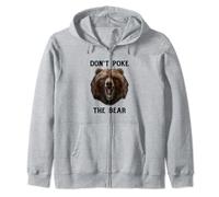 Don't Poke Papa Bear or Mama Bear - Angry Bear Zip Hoodie