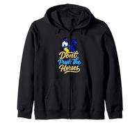 Don't Push The Horses Boxing Ukrainian Cossacks Papakha Zip Hoodie