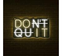 Don't Quit DO IT Neon Sign USB Power Supply Adjustable Light Intensity Party Mood Light LED Neon Light Gift for Friends Family Lovers and Colleagues Home Gym Decoration (White + Warm White)