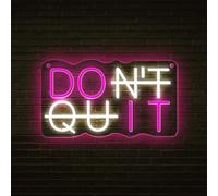 Don't Quit LED Neon Light Long-term Use USB Power Switch Light Adjustable Study Room Studio Library Corporate Wall Encouragement Decoration 5V (White + Pink)