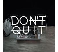 Don't Quit LED Neon Light, White Neon Sign for wall decor DO IT LED Logo, USB Powered Neon Light with Dimmable Switch, Suitable for Office