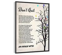 Don'T Quit Poem Wall Art John Greenleaf Whittier Quote Poster Inspirational Quote Canvas Wall Art For Home Office Framed Ready to Hang 8"x12"