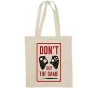 Don't Quit The Game Broken Controller Graphic Natural Cotton Tote Bag White