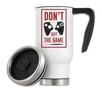 Don't Quit The Game Broken Controller Graphic Vacuum Insulated Thermal Travel Coffee Mug 480ml White
