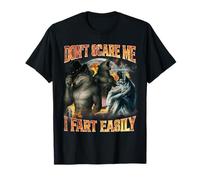 Don't Scare Me I Fart Easily Funny Alpha Wolf Meme Cringe T-Shirt