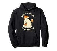 Don't Scare Me I Might Pee Funny Halloween Pregnant Ghost Pullover Hoodie