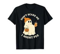 Don't Scare Me I Might Pee Funny Halloween Pregnant Ghost T-Shirt