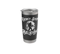 Don't Stop Believin'! Bigfoot at Night Full Moon & Trees Stainless Steel Insulated Tumbler