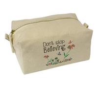 'Don't Stop Believing' Canvas Wash Bag/Makeup Case (CS00043609)