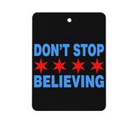 Don't Stop Believing Chicago Flag Car Aromatherapy Tablets Air Freshener Hanging Scented Cards for Rooms Bathrooms Wardrobe Square