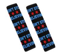 Don't Stop Believing Chicago Flag Car Seat Belt Pad Strap Belts Covers Universal Auto Part Accessories 2PCS