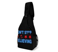 Don't Stop Believing Chicago Flag Chest Bag Sling Backpack Lightweight Crossbody Shoulder Bags Casual Waist Packs for Men Women