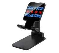 Don't Stop Believing Chicago Flag Folding Cell Phone Stand for Desk Adjustable Height Portable Cellphone Cradle for Office