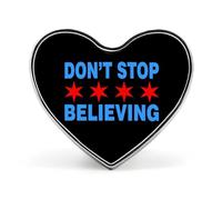 Don't Stop Believing Chicago Flag Heart Metal Brooches 1 Inch Memorial Badges Exquisite Decorations Pins for Clothing