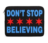 Don't Stop Believing Chicago Flag Laptop Sleeve Multi Size Computers Notebook Zippered Protective Bag for Office Travel Camping