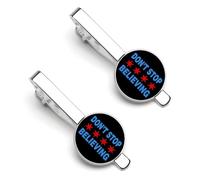 Don't Stop Believing Chicago Flag Men‘s Cufflinks Silver Tack Pins Tie Clips Necktie Bar Pinch Suit Tie Accessories