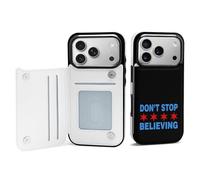 Don't Stop Believing Chicago Flag Phone Case Compatible with iPhone 17/17 Air/17 Pro/17 Pro Max Flip Protective Cover with Card Holder