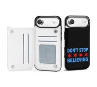 Don't Stop Believing Chicago Flag Phone Case Compatible with iPhone 17/17 Air/17 Pro/17 Pro Max Flip Protective Cover with Card Holder