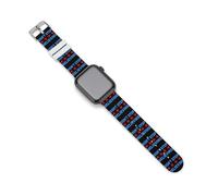 Don't Stop Believing Chicago Flag Silicone Watchband Compatible with IWatch Classic Replacement Strap Soft Wristbands for Men Women 38mm/40mm