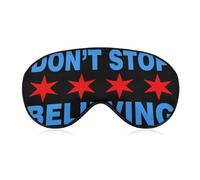 Don't Stop Believing Chicago Flag Sleep Masks for Women Men Cute Eye Mask Soft Patch Blackout Eye Cover Travel Blindfold