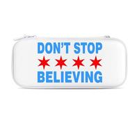 Don't Stop Believing Chicago Flag Storage Bag Compatible with Switch Portable Carrying Case Protector Bags with 15 Games Accessories