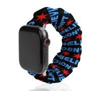 Don't Stop Believing Chicago Flag Watch Band Compatible with IWatch Bands Series 6 5 4 3 2 1 Elastic Replacement Wristband