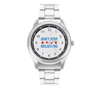 Don't Stop Believing Chicago Flag Wrist Watches Unisex Metal Watch Band Business Watch Analog Watches