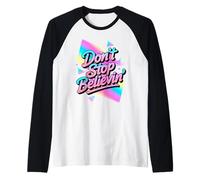 Don't Stop Believing Disco Vintage 70s 80s Design Raglan Baseball Tee
