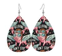Don'T Stop Believing Flying Pig Women Hook Earring Elegant Drop Earrings Lightweight Dangle Earrings For Gift Vacation Banquet